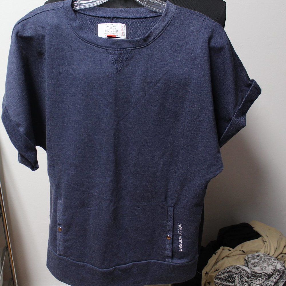 Helly Hanson Blue cotton blend top with back zipper XS